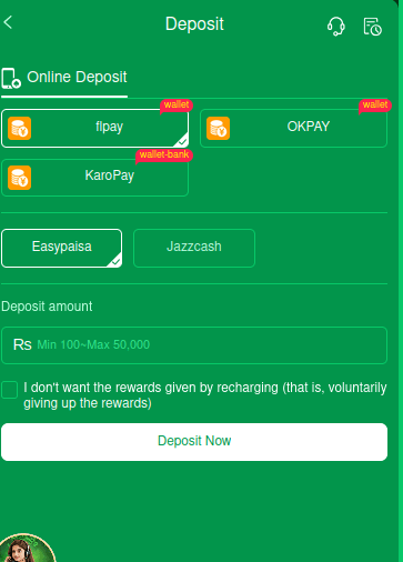 link your JazzCash or Easypaisa account with the LLYY Game wallet